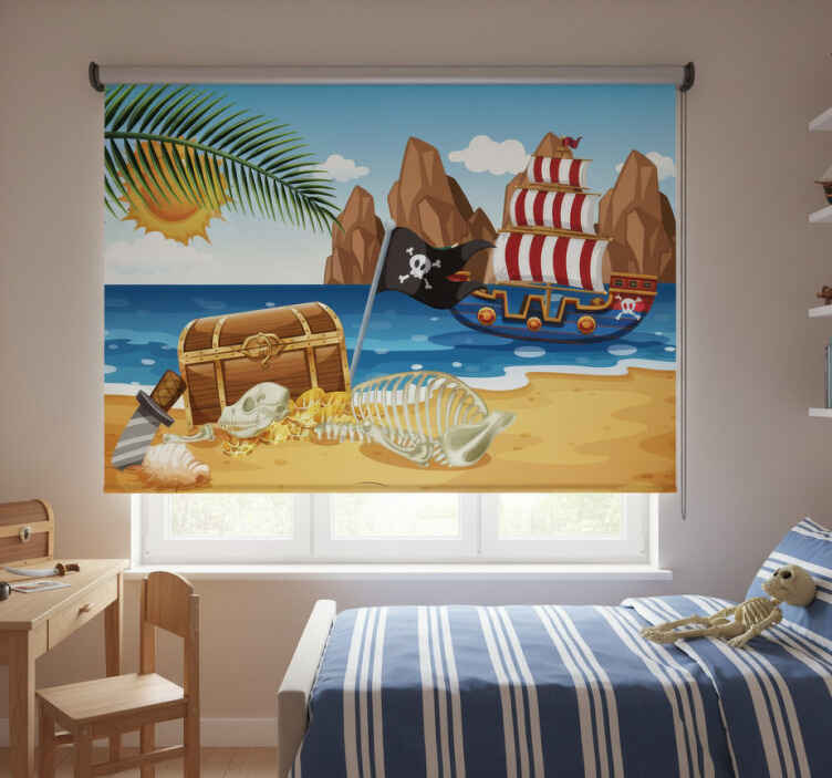 Blind children treasure hunt ship wall mural - TenStickers