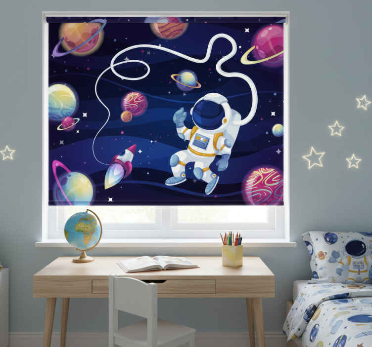 Blind children astronaut and rocket wall mural - TenStickers