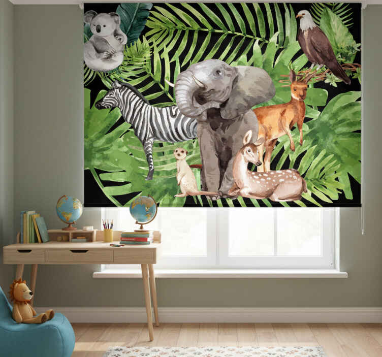 Rollo fenster kinderzimmer tierreich - TenStickers