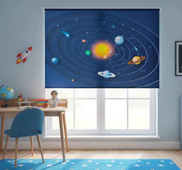Rollo fenster kinderzimmer planeten des sonnensystems - TenStickers