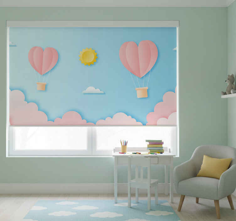 Rollo fenster kinderzimmer mit design von papier-luftballons - TenStickers