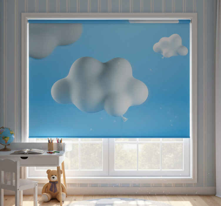 Rollo fenster kinderzimmer wolkenförmige ballons - TenStickers