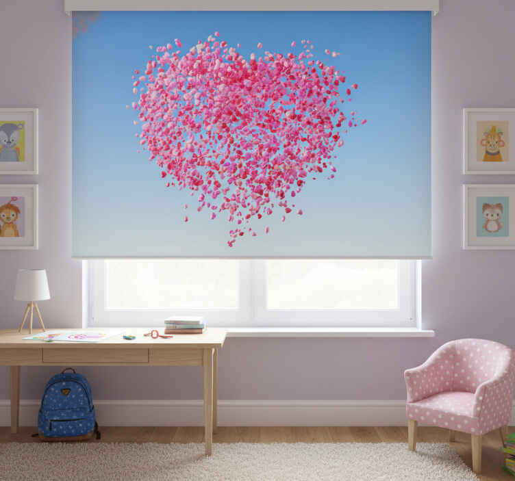 Rollo fenster kinderzimmer große herzballons - TenStickers