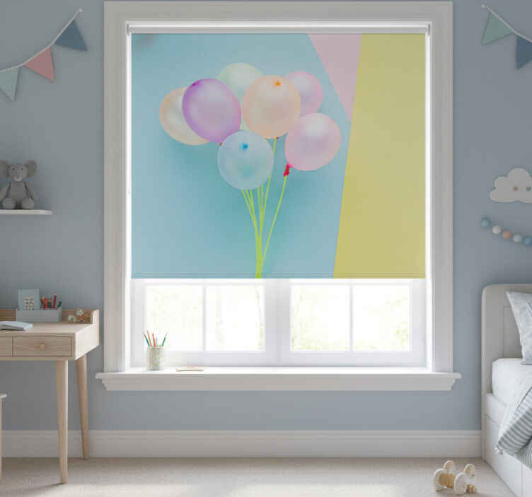 Rollo fenster kinderzimmer moderner rahmen mit ballons - TenStickers