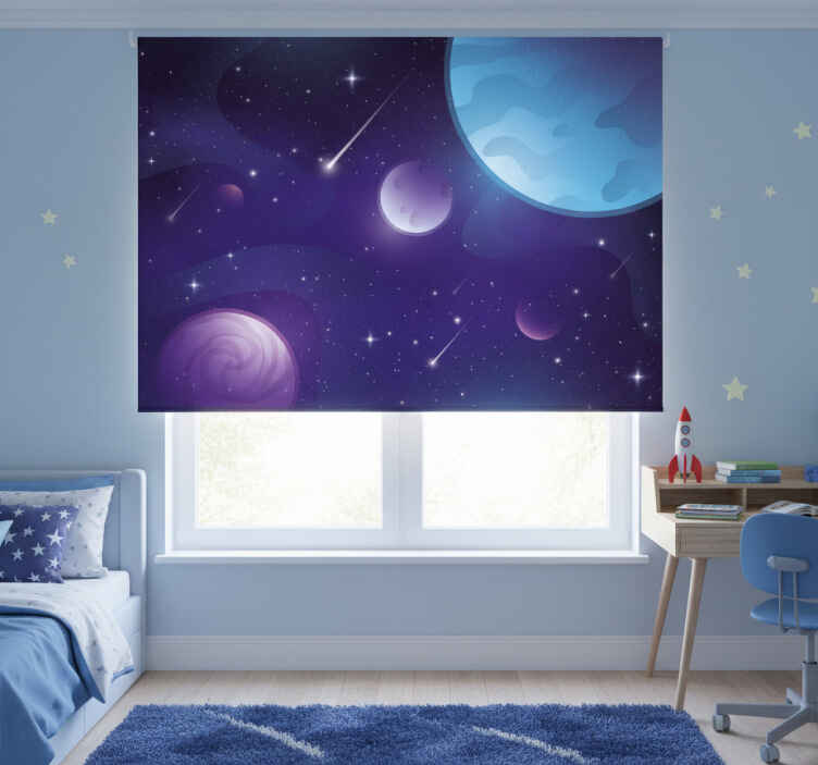 Store enrouleur chambre enfant espace mystérieux étoiles - TenStickers