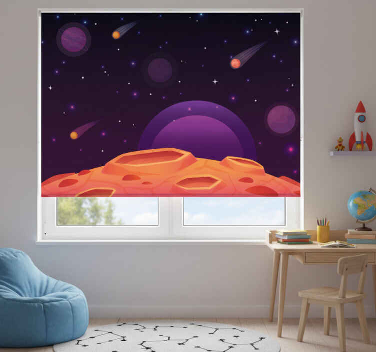 Store enrouleur chambre enfant planète cartoon - TenStickers