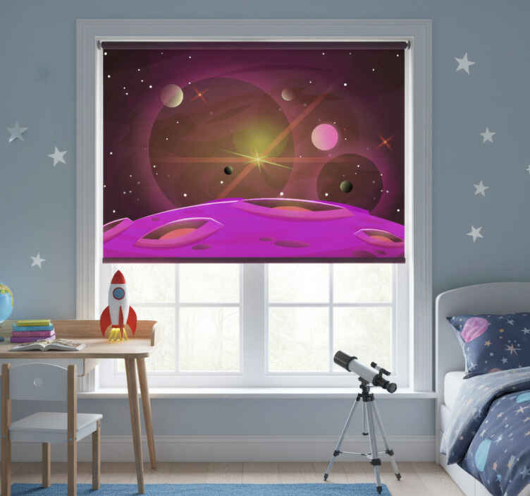 Rollo fenster kinderzimmer futuristische ausblicke ins all - TenStickers