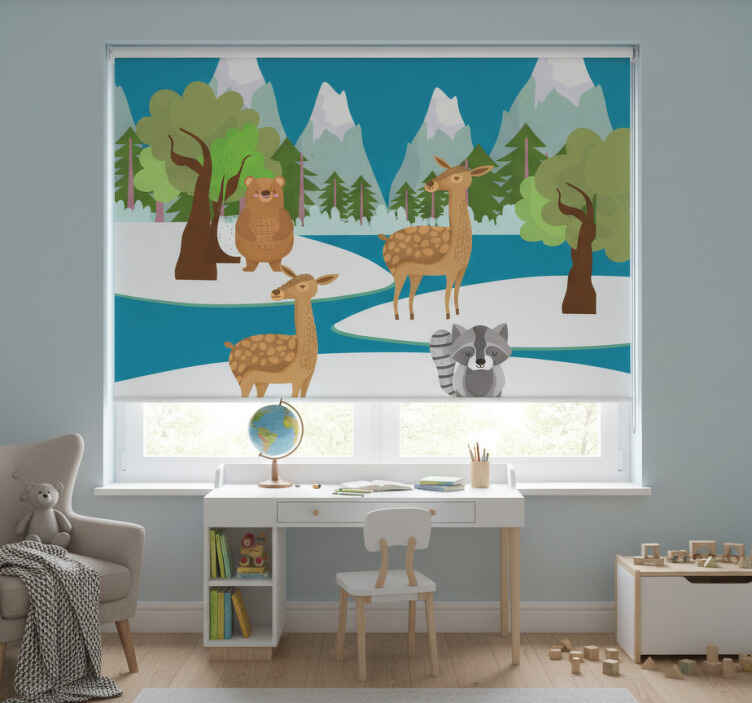 Rollo fenster kinderzimmer blauer himmel mit wolken - TenStickers