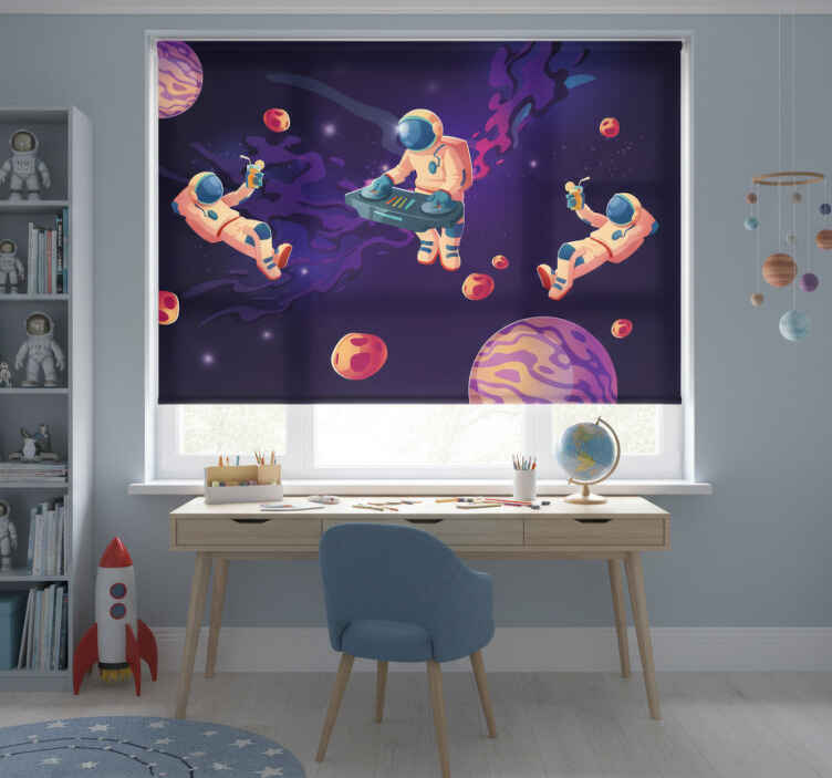 Rollo fenster kinderzimmer mit tanzenden astronauten - TenStickers