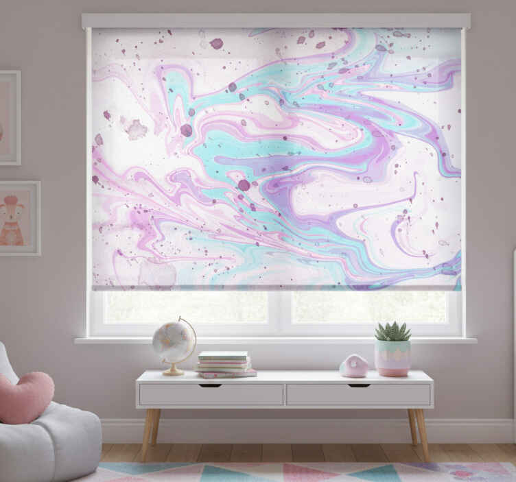 Rollo fenster kinderzimmer in pastellrosa und lila marmor - TenStickers