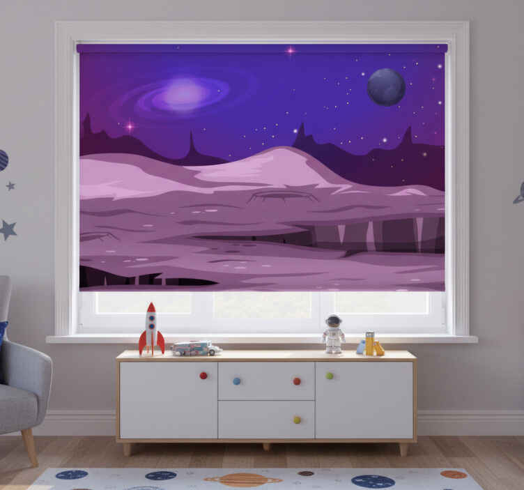 Rollo fenster kinderzimmer landschaft fremder planeten - TenStickers