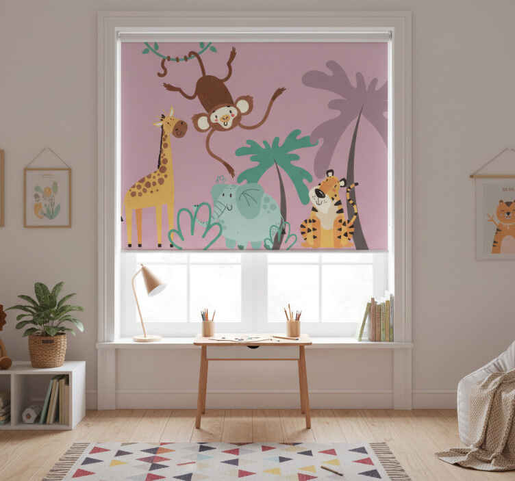 Rollo fenster kinderzimmer boho dschungel design - TenStickers
