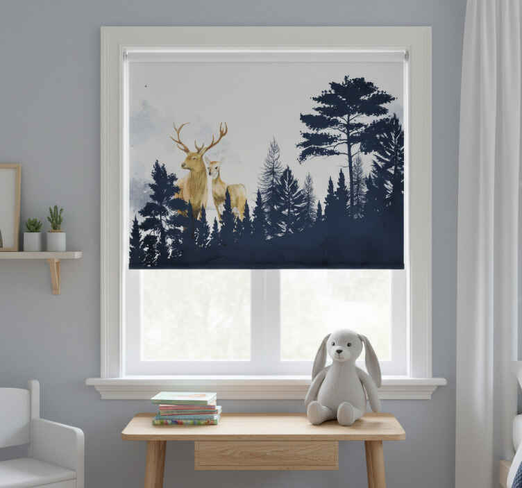 Rollo fenster kinderzimmer skandinavische waldfreunde - TenStickers