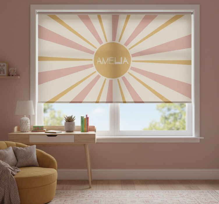 Rollo fenster kinderzimmer bunte boho sonne - TenStickers
