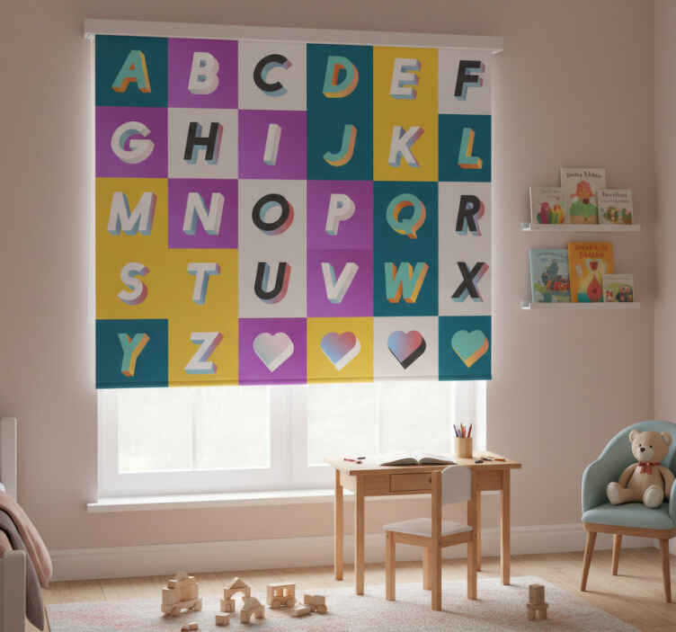 Rollo fenster kinderzimmer bunte abc spielarea - TenStickers