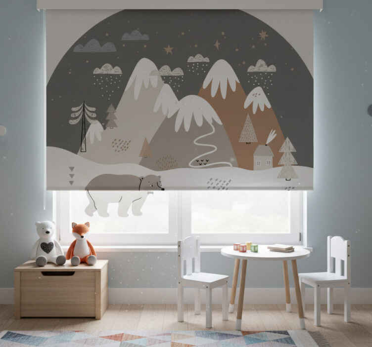 Rollo fenster kinderzimmer mit wilden tieren im nordic stil - TenStickers