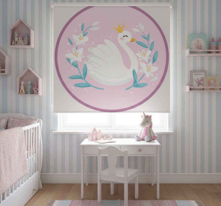 Children room roller blind swan queen - TenStickers