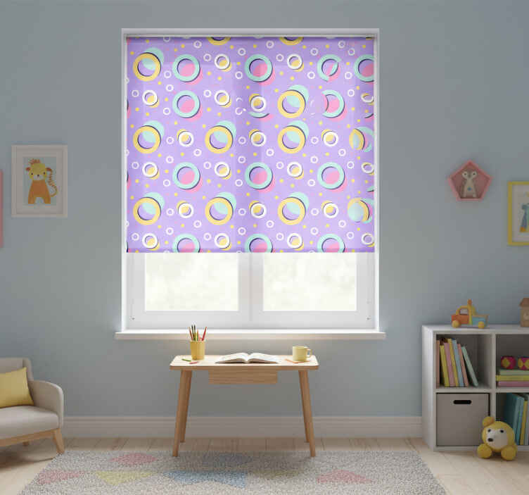 Children room roller blind colorful circles - TenStickers