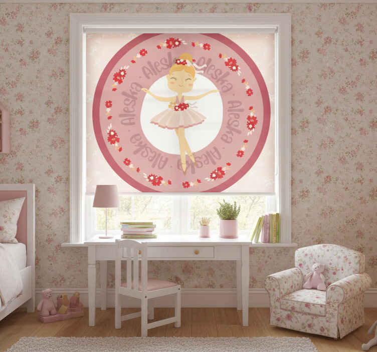 Funny ballerina princess children room roller blind - TenStickers