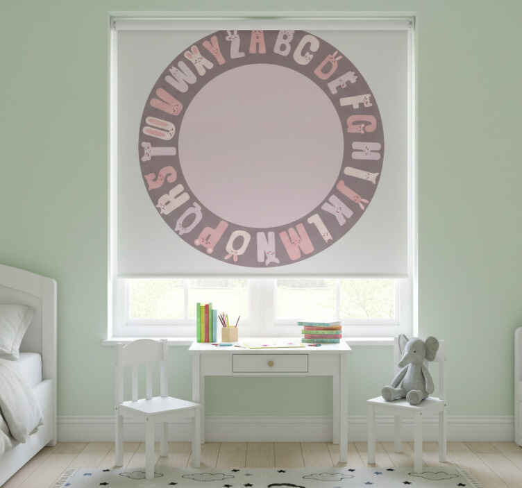 Children room roller blind round alphabet - TenStickers