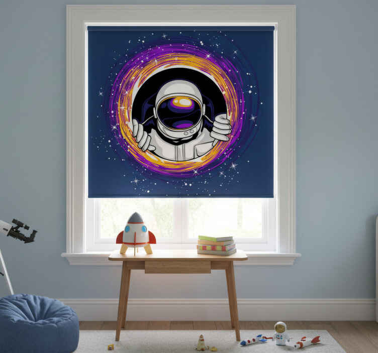 Children room roller blind astronaut in space - TenStickers