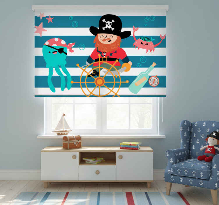 Rullgardin barn piratskattkarta för barn - Tenstickers