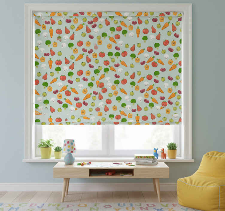 Children room roller blind anime vegetables design - TenStickers