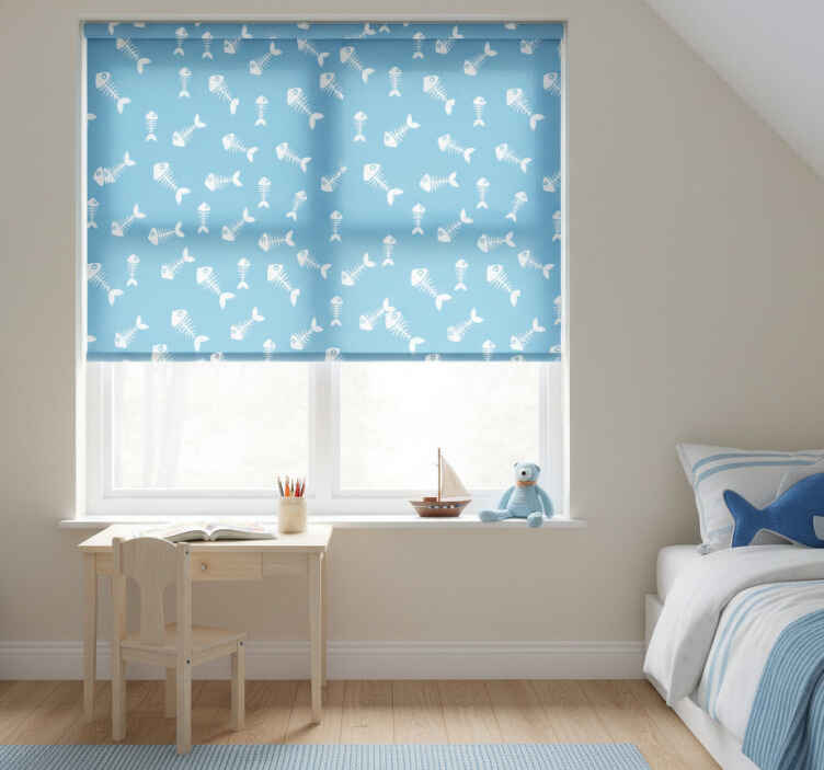 Children room roller blind fish bones design - TenStickers
