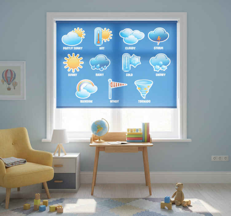 Kids weather children room roller blind - TenStickers