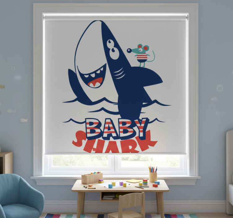 Rollo fenster kinderzimmer baby hai - TenStickers