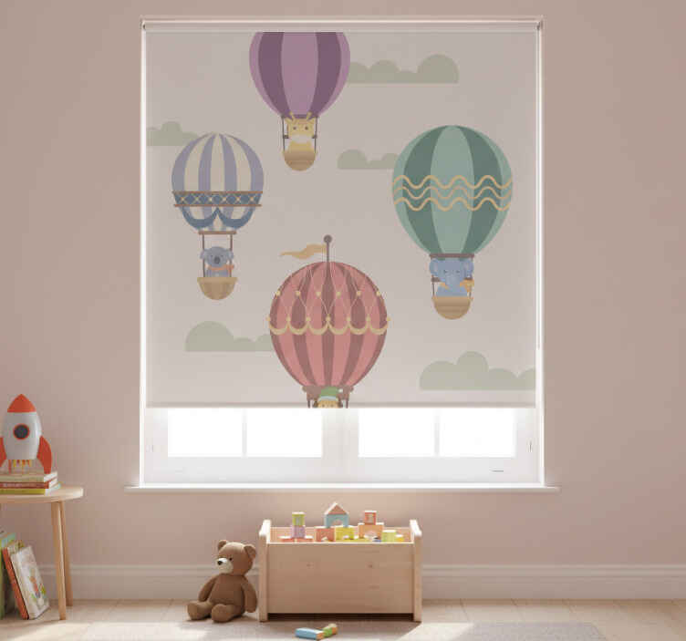 Rollo fenster kinderzimmer mit fliegenden tieren - TenStickers