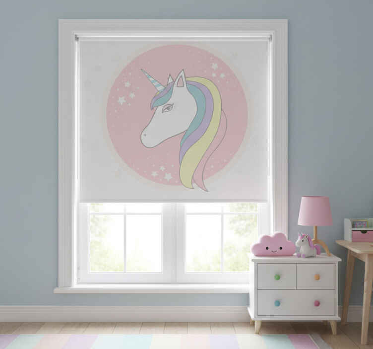 Rollo fenster kinderzimmer mit zauberhaftem einhorn - TenStickers