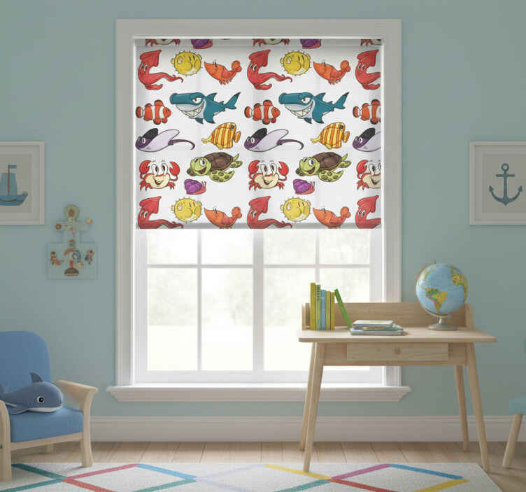 Rollo fenster kinderzimmer bunte fische set - TenStickers