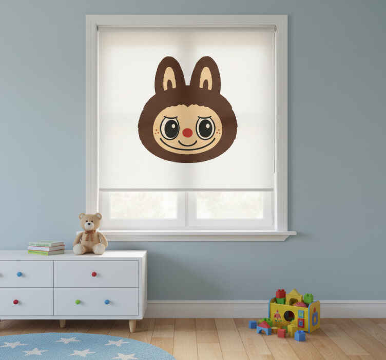 Rollo fenster kinderzimmer im brown labubu design - TenStickers