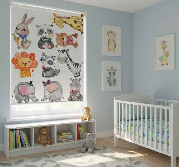 Rollo fenster kinderzimmer dschungel tier sticker - TenStickers