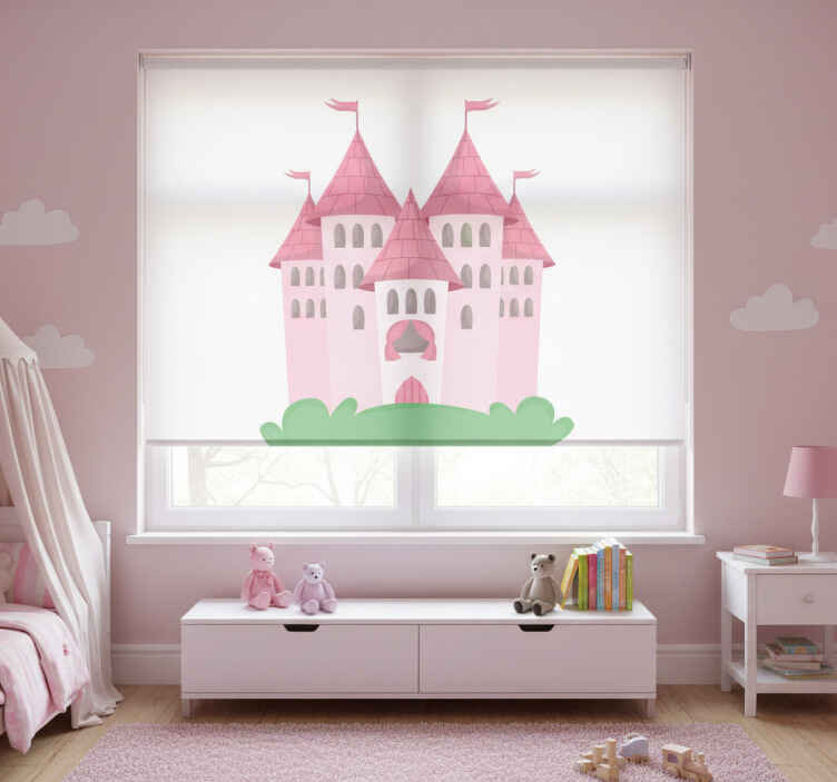 Rollo fenster kinderzimmer rosa schloss - TenStickers