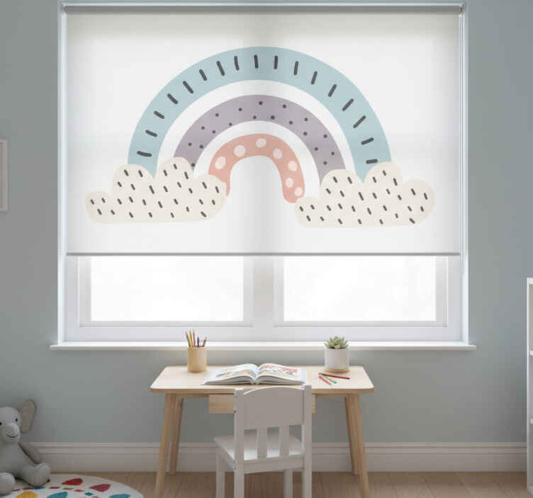 Rollo fenster kinderzimmer tricolor nordischer regenbogen - TenStickers