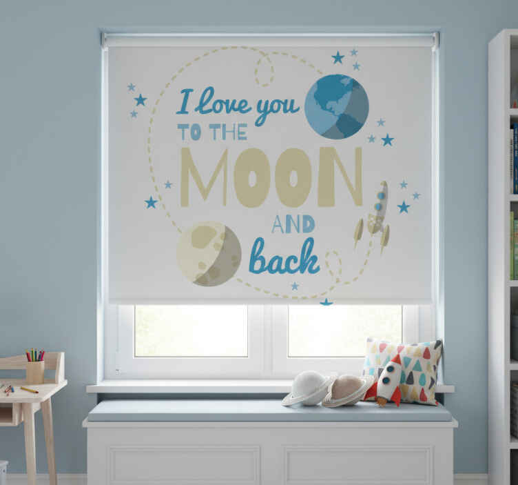 Rollo fenster kinderzimmer liebe bis zum mond - TenStickers