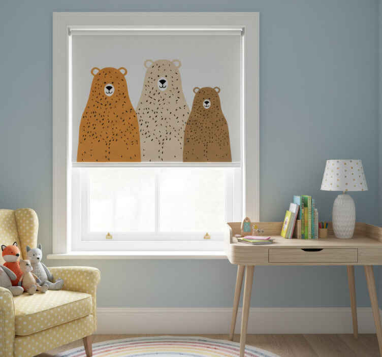 Rollo fenster kinderzimmer drei bären freunde - TenStickers