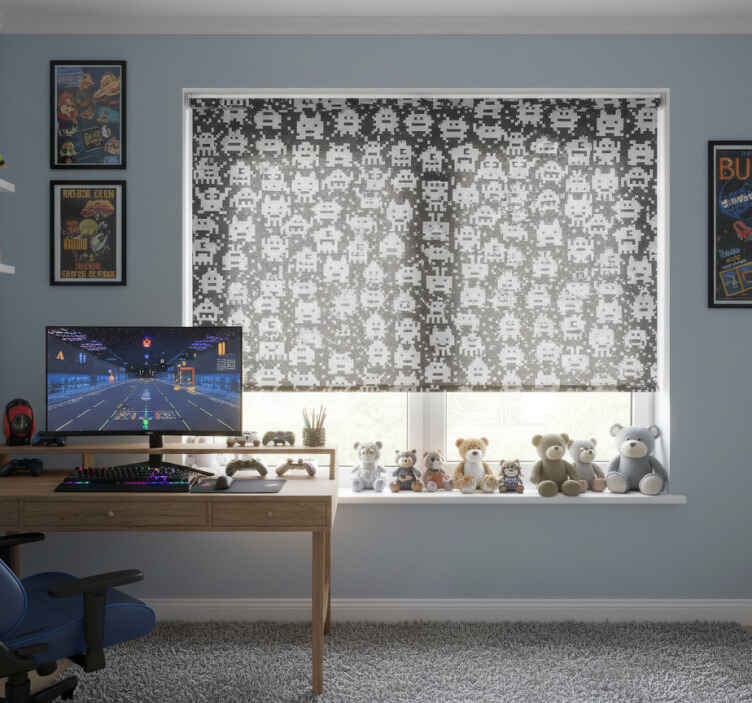Store enrouleur chambre enfant monstres de jeux vidéo - TenStickers
