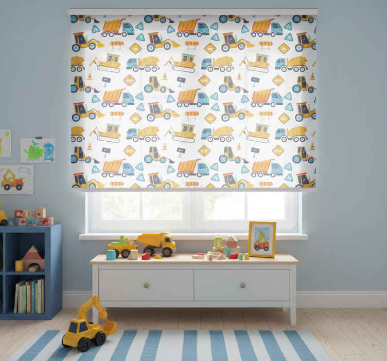 Store enrouleur chambre enfant chantier cartoon - TenStickers
