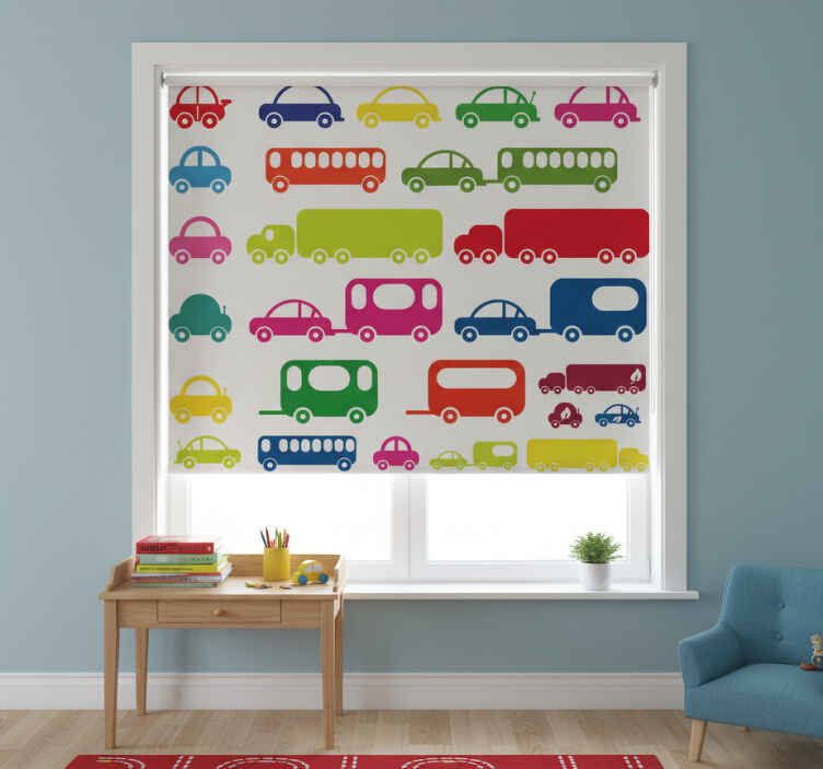 Store enrouleur chambre enfant autocollants de véhicules - TenStickers