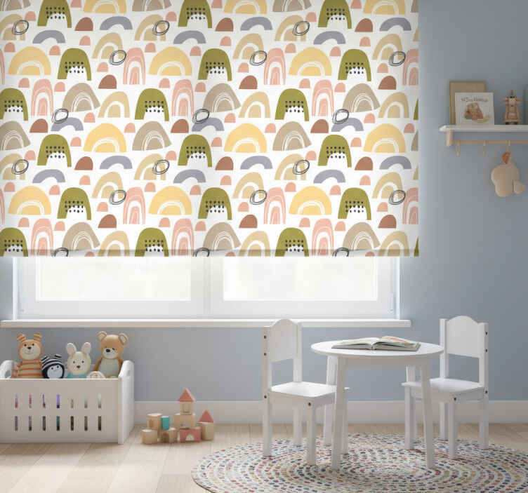 Rollo fenster kinderzimmer regenbogenmuster nordic - TenStickers