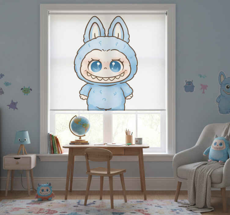Store enrouleur chambre enfant poupée monstre bleu - TenStickers