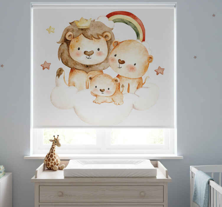 Store enrouleur chambre enfant animaux bébé étoiles nuages - TenStickers