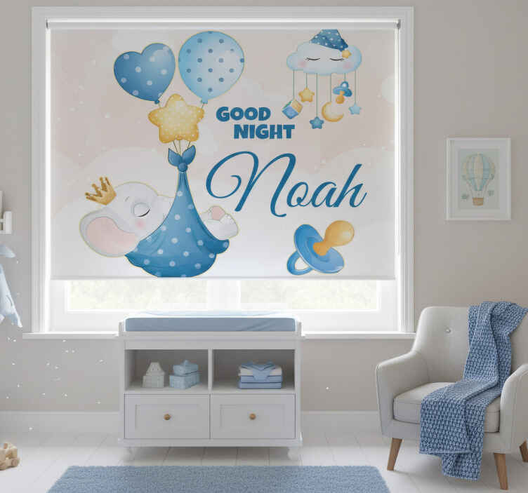 Rollo fenster kinderzimmer mit süßem elefanten namen - TenStickers