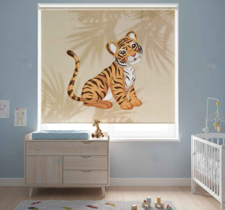 Kids roller blind baby tiger portrait 3 - TenStickers