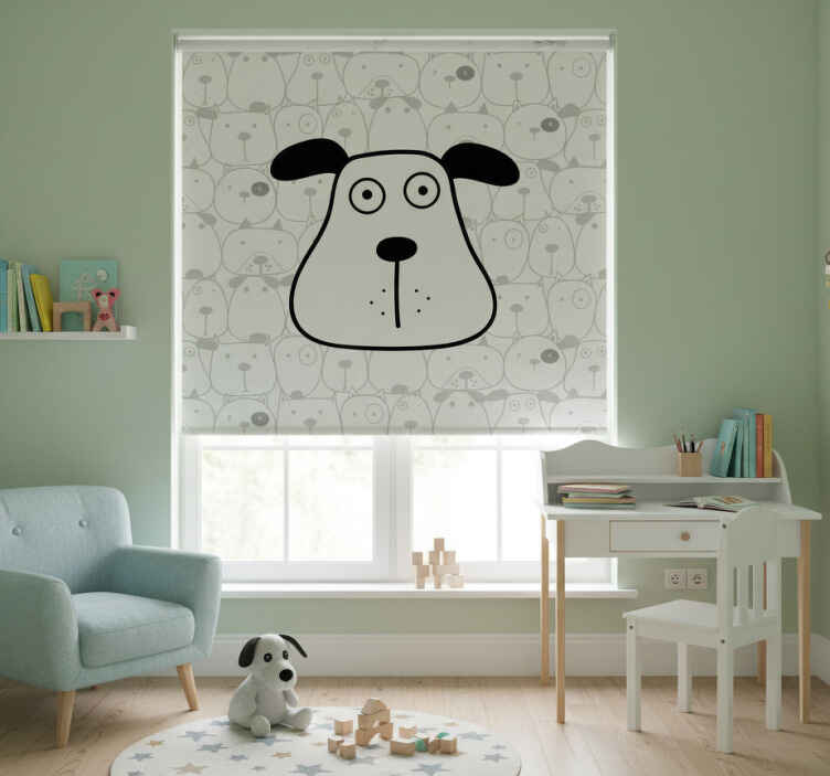 Kids roller blind with amazing hand drawn dog pattern - TenStickers
