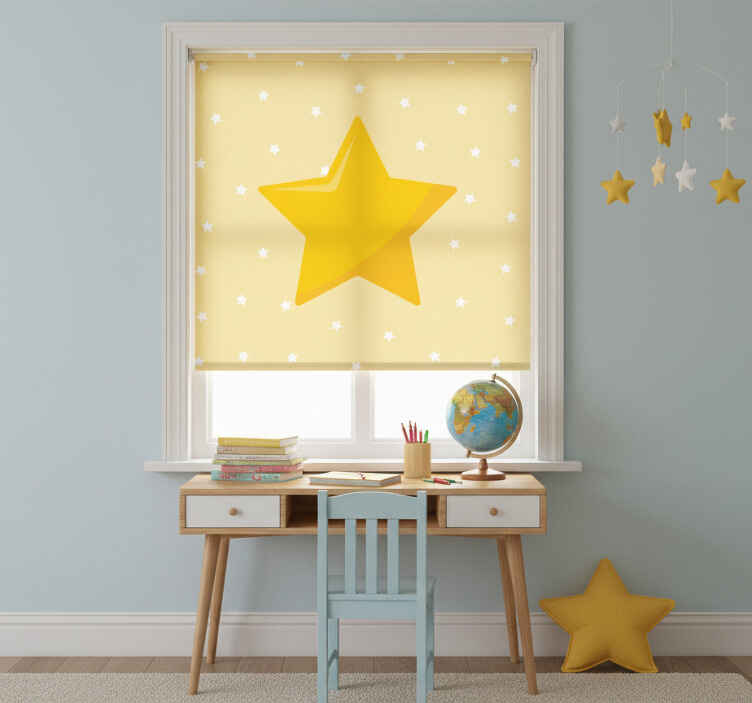 Kids roller blind yellow classic star - TenStickers