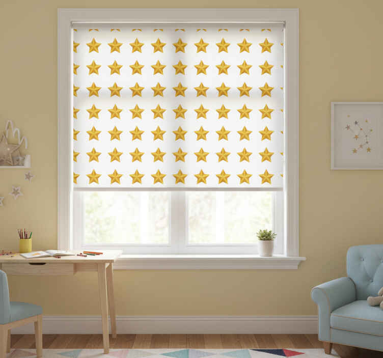 Kids roller blind golden star design - TenStickers